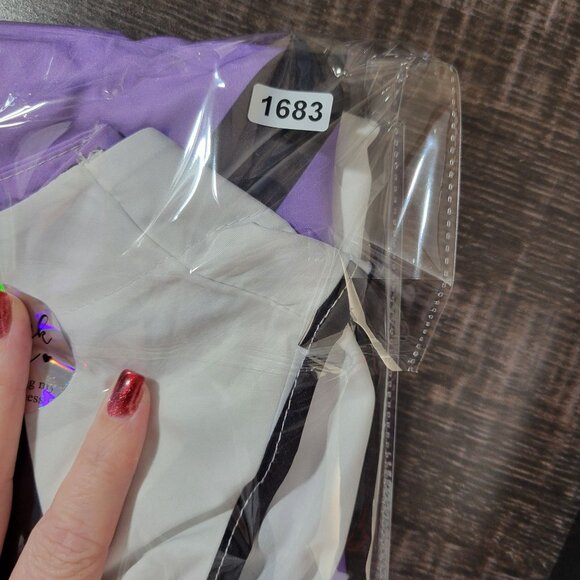 Sleeveless‎ Shift Dress Womens 1XL Purple White Geometric Print Modern Retro - Picture 8 of 8